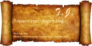 Toperczer Jusztina névjegykártya